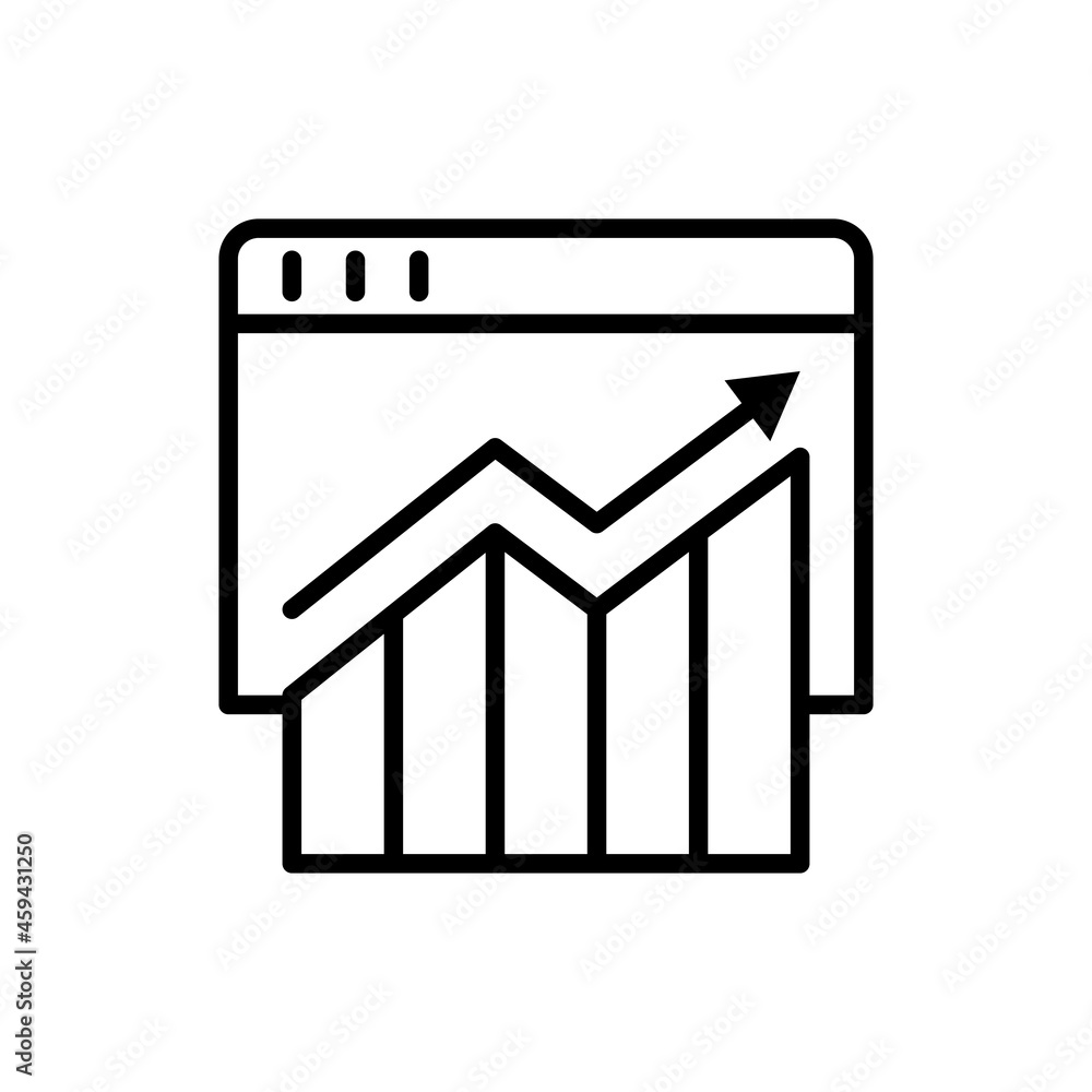 Poster browser productivity thin line icon. traffic progress. modern vector illustration.