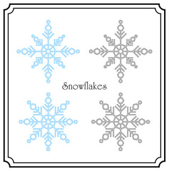 美しい雪の結晶 アイコン イラスト セット ベクター