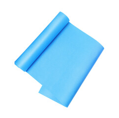 Light blue camping mat isolated on white, top view