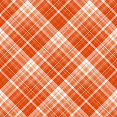 Seamless pattern in bright orange and white colors for plaid, fabric, textile, clothes, tablecloth and other things. Vector image. 2