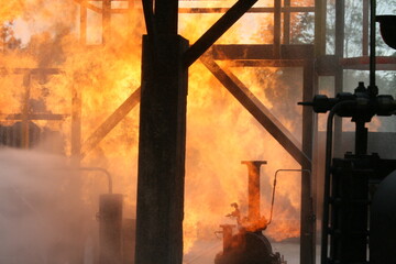 industrial fuel fire, ignition and explosion fiery inferno 