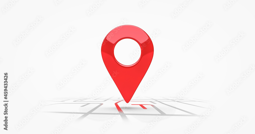 Poster red location symbol pin icon sign or navigation locator map travel gps direction pointer and marker 