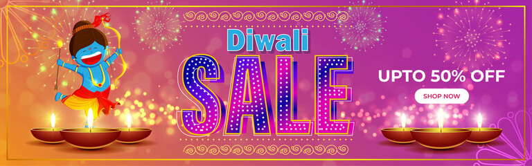 Diwali Festive Season Sale banner, vector illustration offer banner, advertisement