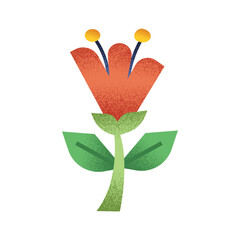 Blooming Floral and Leaf Illustration