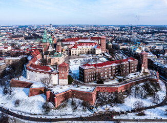 Fototapeta The Castle of the Kings of Poland, Wawel, in winter obraz
