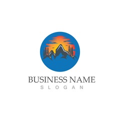 Mountain icon Logo template vector