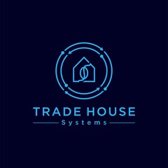 Modern Technology Trading House Logo, House Logo, Coffee House Logo, Real Estate Logo Design Template Illustration