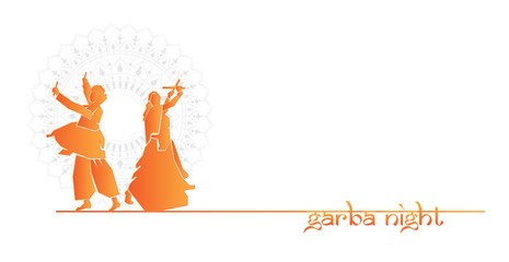 Abstract Dandiya night celebration on navratri.