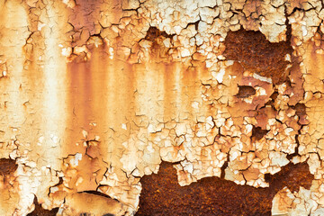 Old rust metal panel dirty crack paint grunge texture for background