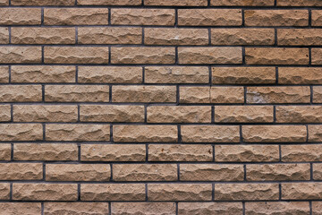 Brick wall with red bricks, red brick background