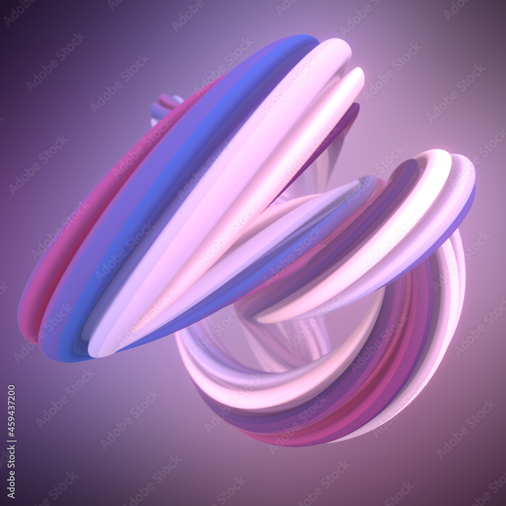 Poster smooth curved soft line contemporary line art digital illustration. modern 3d rendering graphic conc