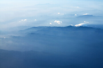 Clouds background, at high altitude