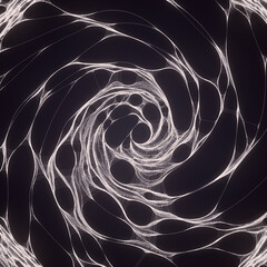 Black and white organic futuristic spiral shape. Abstract cover design. 3d rendering digital illustration