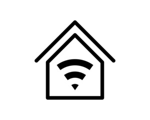 Smart home icon. Emblem sign Wi-Fi. Vector illustration, smart house concept icon
