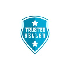 Trusted Seller Stamp Logo Design isolated on white background