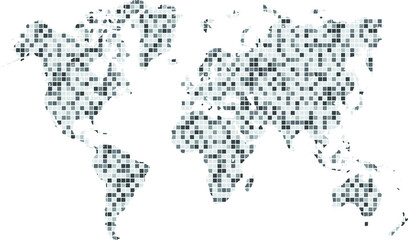 Fototapeta premium Block World Map, continents of the planet - stock vector