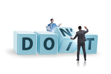 Determination concept with rotating cubes