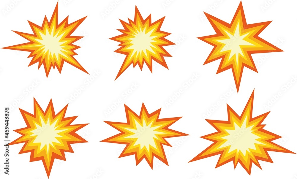 Poster vector illustration of the shape of an explosive collision