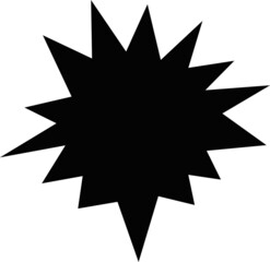 Vector illustration of black silhouette of explosion collision