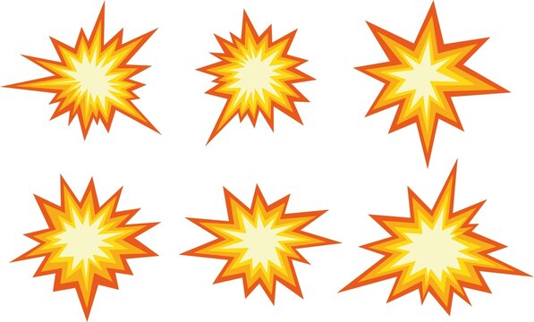 Vector illustration of the shape of an explosive collision