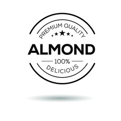 Creative (Almond) logo, Almond sticker, vector illustration.