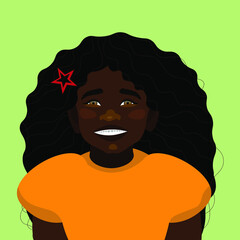 The Black child is smiling, and there are braces on his teeth.