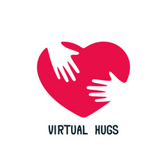 Virtual hugs simple abstract illustration