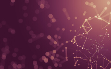 Abstract background. Molecules technology with polygonal shapes, connecting dots and lines. Connection structure. Big data visualization.