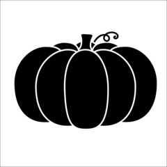 Pumpkin monogram isolated on white background Vector illustration 