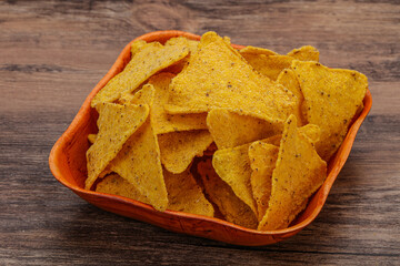 Mexican crunchy corn nachos triangle