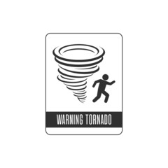 Tornado icon. Whirlwind storm sign isolated on white background. Typhoon in the linear flat style. Vector illustration EPS 10.