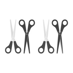Scissor vector illustration in modern flat design. Various professional barber accessories. Haircut icons. EPS 10.
