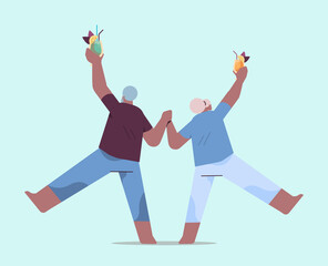 senior african american couple dancing old man and woman having fun active old age concept
