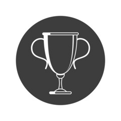 Winners cup icon in modern flat style. Award symbol with long shadows. Trophy concept. Vector illustration EPS 10.