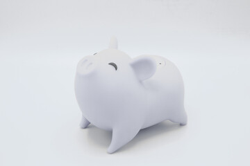 Piggy bank on white background. Finance, saving money concept.