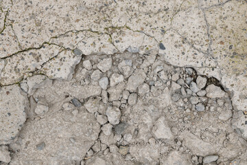 Cracked concrete texture closeup background