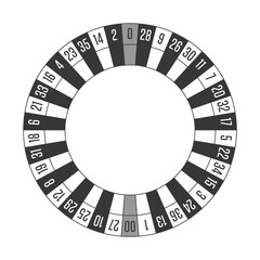 American casino roulette wheel. Gambling games concept. Vector illustration in flat style. EPS 10.