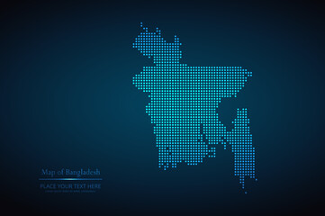 Dotted map of Bangladesh. Vector EPS10