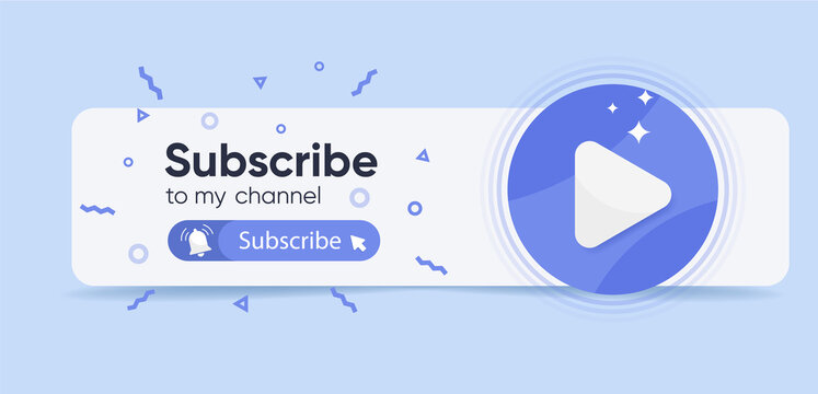 A subscription notification. A banner with a video player button and clicking the button to subscribe to the channel