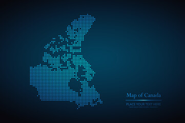 Dotted map of Canada. Vector EPS10