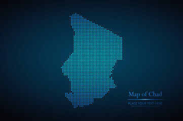 Dotted map of Chad. Vector EPS10