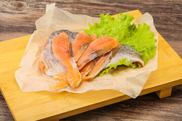 Sliced natural wild trout fillet