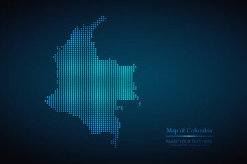 Dotted map of Colombia. Vector EPS10