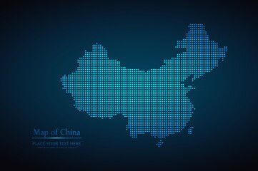 Dotted map of China. Vector EPS10