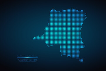 Dotted map of Democratic Republic of the Congo. Vector EPS10