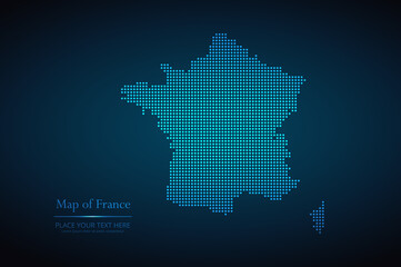 Fototapeta na wymiar Dotted map of France. Vector EPS10