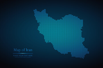 Dotted map of Iran. Vector EPS10
