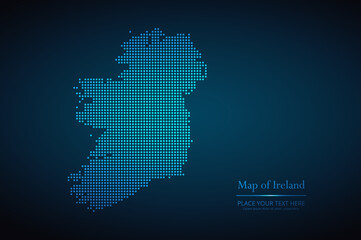 Dotted map of Ireland. Vector EPS10
