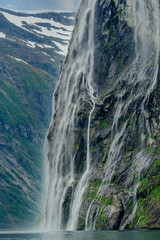 The famous Seven Sisters waterfall in the Geiranger Fjord