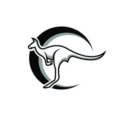 kangaroo logo simple design icon
